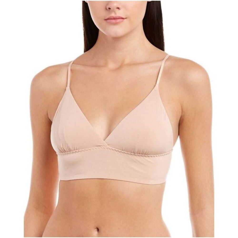 New Cosabella Tempo Triangle Bralette Sz Small Tan Nude Wire-Free Soft Sexy